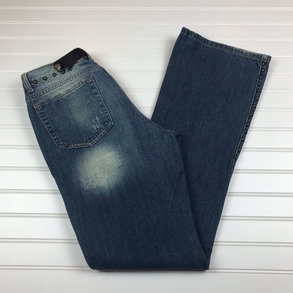 Just Cavalli Italy Studded Flare Leg Jeans Embellished Italy 30 - Picture 7 of 12